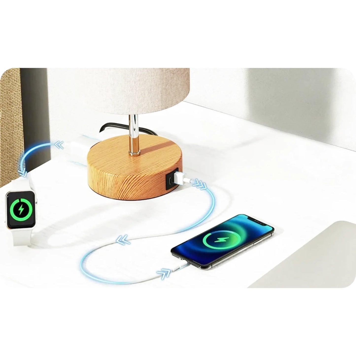 Lampe de chevet tactile et rechargeable style scandinave