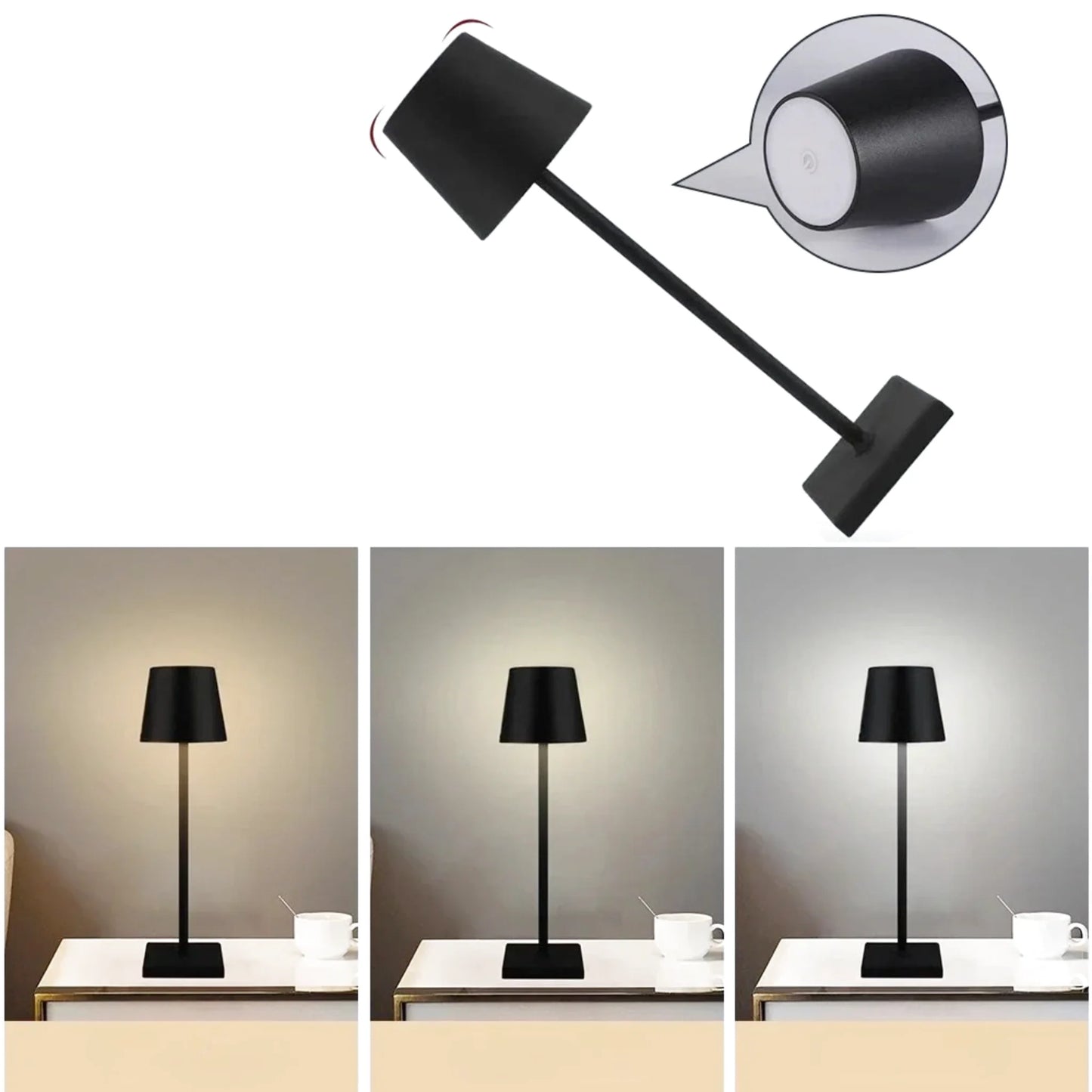 Lampe de chevet tactile portable rechargeable