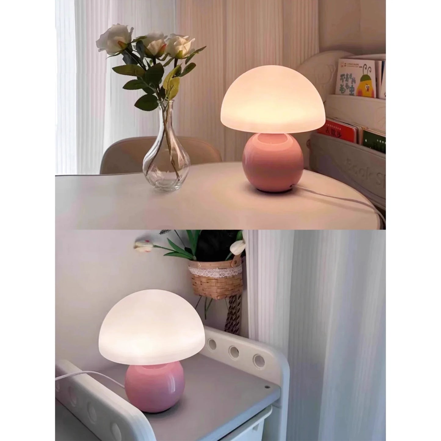 Petite lampe de chevet champignon tactile sans fil