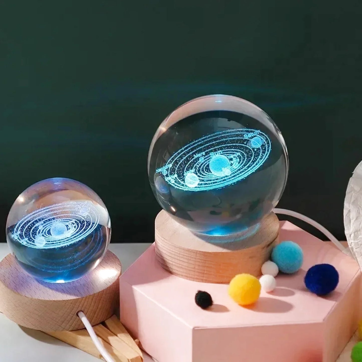 Petite lampe de chevet pour enfant tactile boule de cristal astronomie