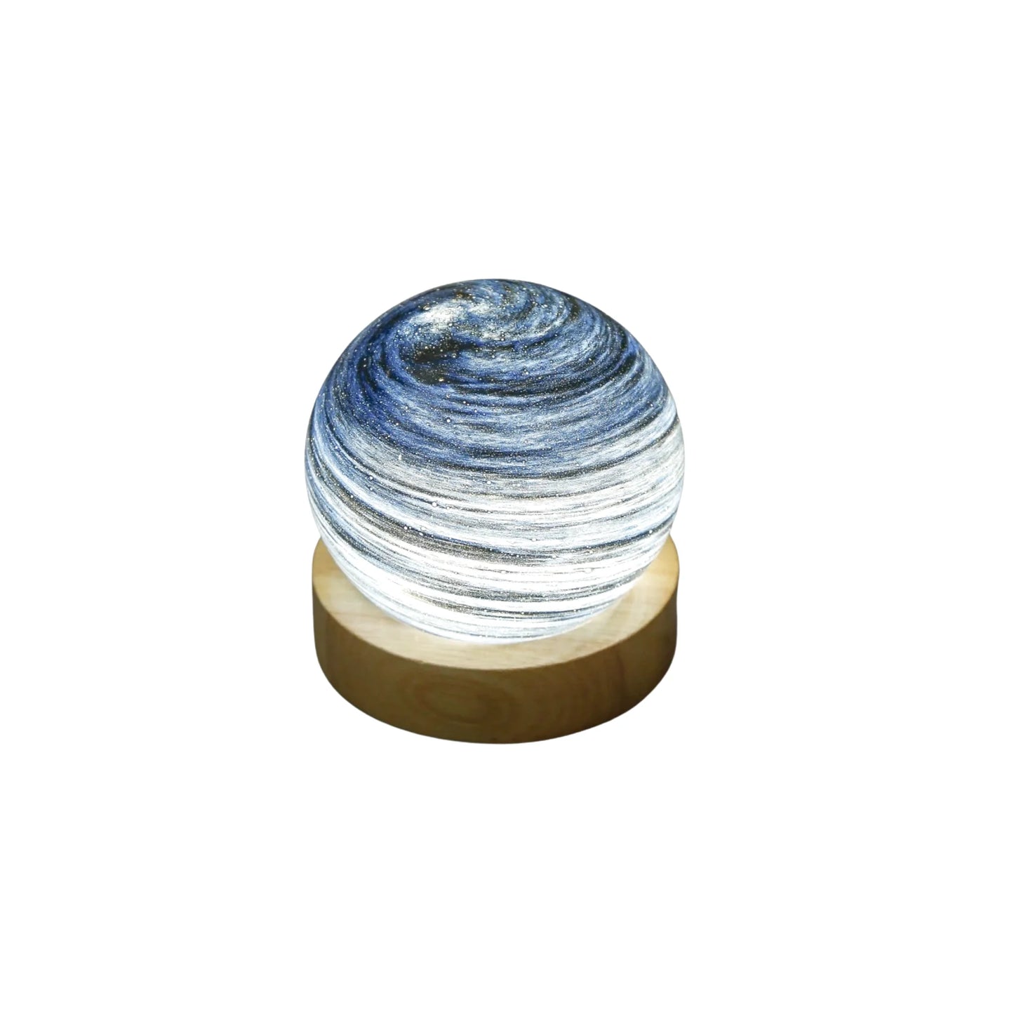 Petite lampe de chevet sans fil boule de cristal en verre