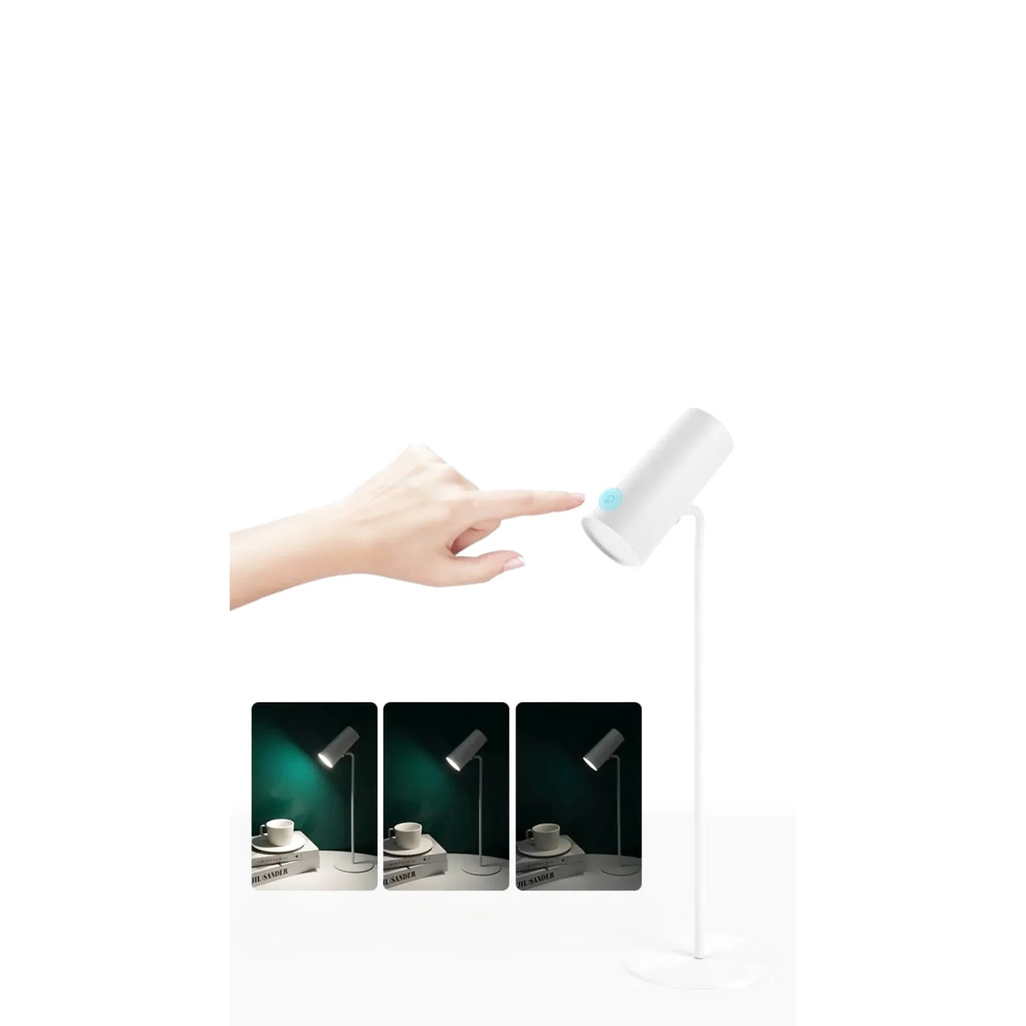 Petite lampe de chevet tactile sans fil rechargeable à tête rotative