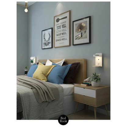 Lampe de chevet murale en métal avec chargeur induction