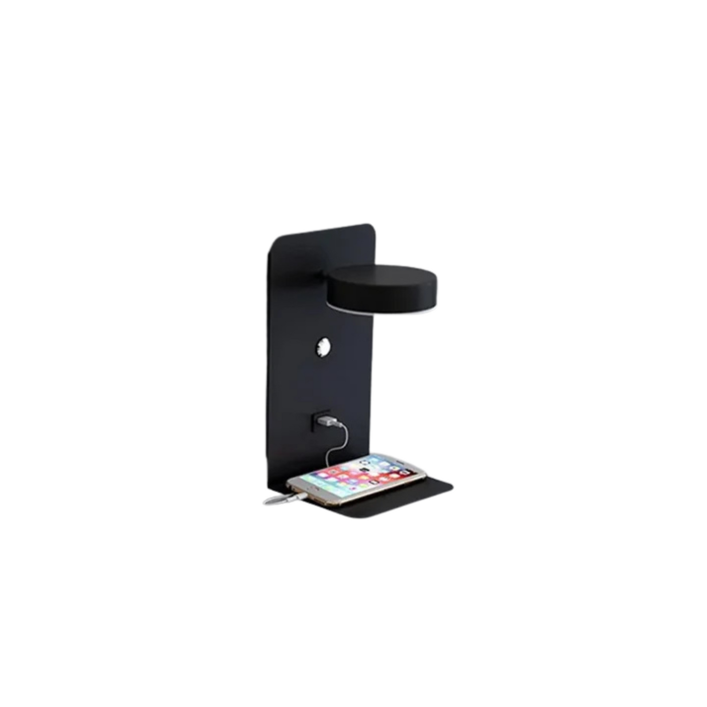 Lampe de chevet murale en métal avec chargeur induction