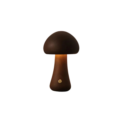 Lampe de chevet en bois sans fil petit champignon