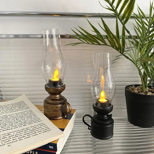 Petite lampe de chevet vintage à pile en forme de bougie