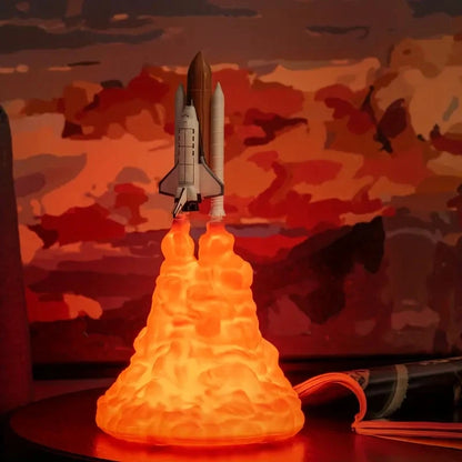 Lampe de chevet enfant fusée astronomie tactile