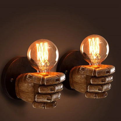 Lampe de chevet murale vintage en forme de poing