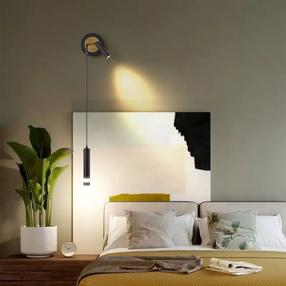 Lampe de chevet murale design en métal à double faisceau lumineux
