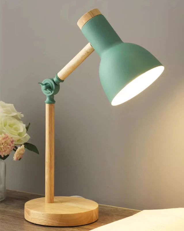 Lampe de chevet en bois scandinave sans fil & rechargeable