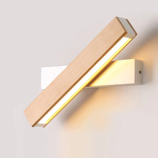 Lampe de chevet murale scandinave en bois