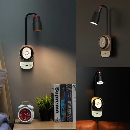 Lampe de chevet murale sans fil à pile fine et orientable