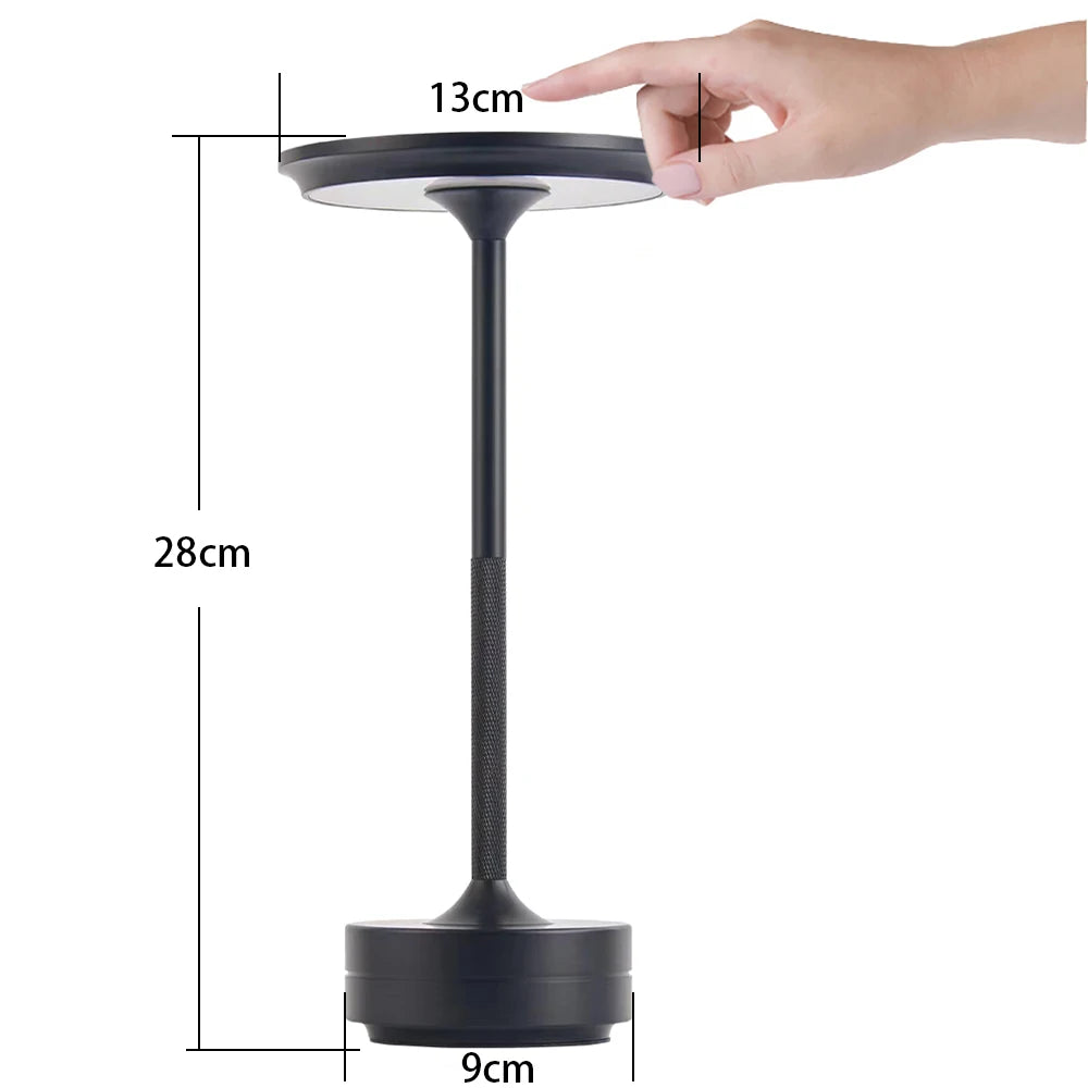 Lampe de chevet tactile en métal rechargeable