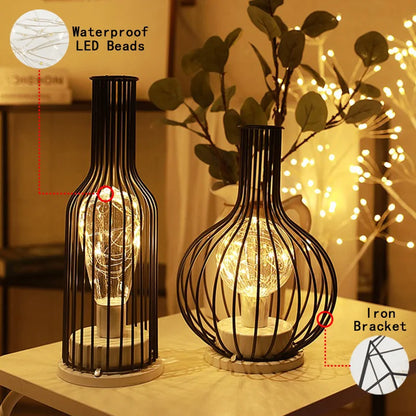 Petite lampe de chevet vintage en métal à pile