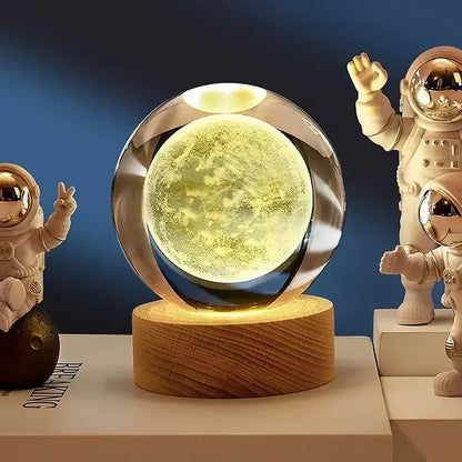 Lampe de chevet design sans fil boule de cristal