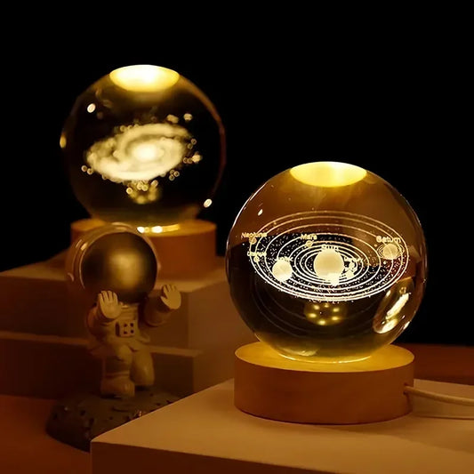 Lampe de chevet design sans fil boule de cristal