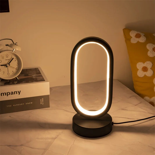 Lampe de chevet design tactile en forme ovale