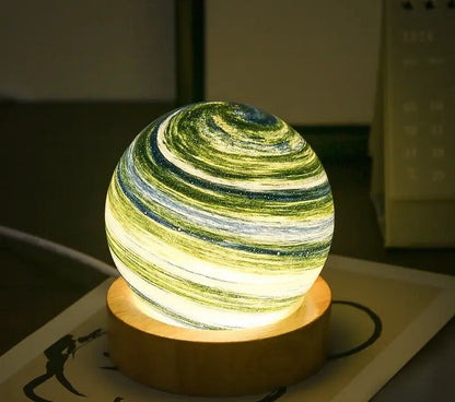 Petite lampe de chevet sans fil boule de cristal en verre