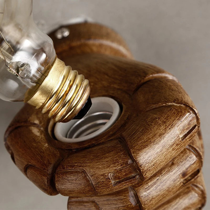 Lampe de chevet murale vintage en forme de poing