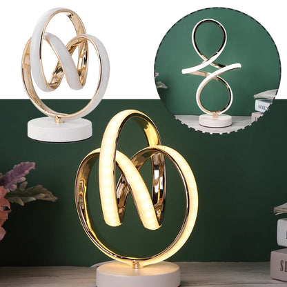 Lampe de chevet design tactile spirale élégance