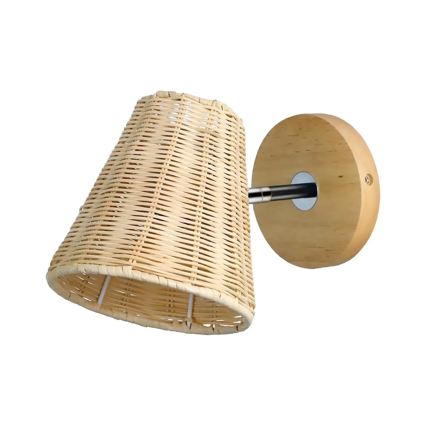 Lampe de chevet rotin artisanale murale style bohème