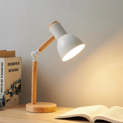Lampe de chevet en bois scandinave sans fil & rechargeable