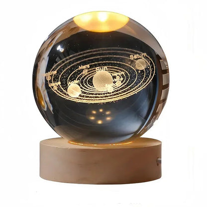 Lampe de chevet design sans fil boule de cristal