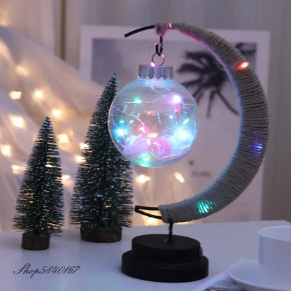 Lampe de chevet rotin en forme de croissant de lune
