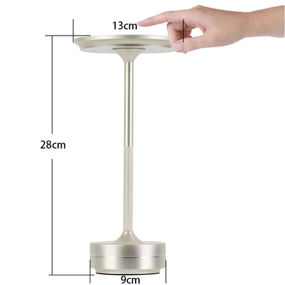Lampe de chevet tactile en métal rechargeable