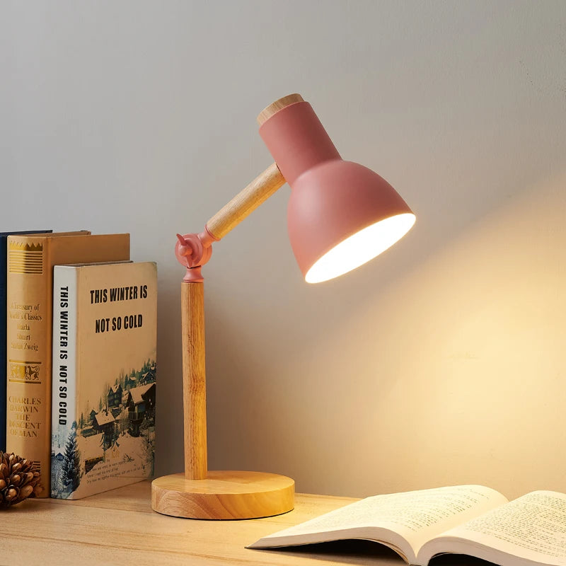 Lampe de chevet en bois scandinave sans fil & rechargeable