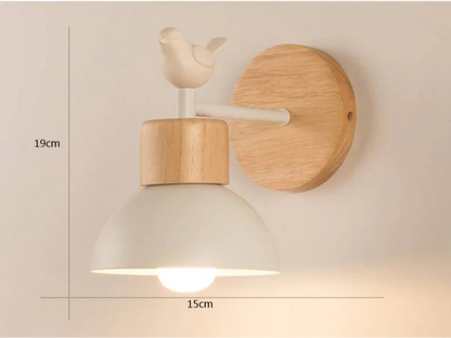 Lampe de chevet murale scandinave en bois & métal