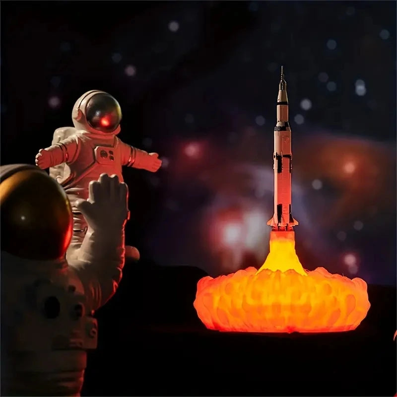 Lampe de chevet enfant fusée astronomie tactile