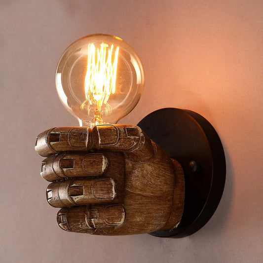 Lampe de chevet murale vintage en forme de poing