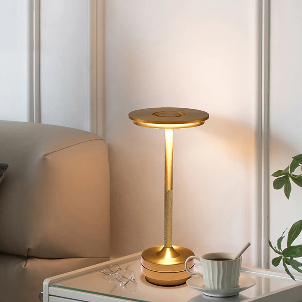 Lampe de chevet tactile en métal rechargeable