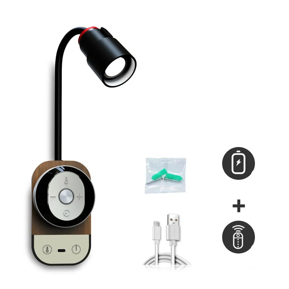 Lampe de chevet murale sans fil à pile fine et orientable