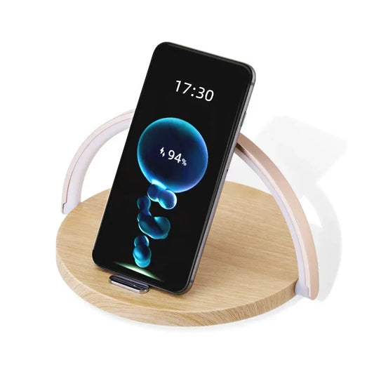 Lampe de chevet tactile avec chargeur induction intégré