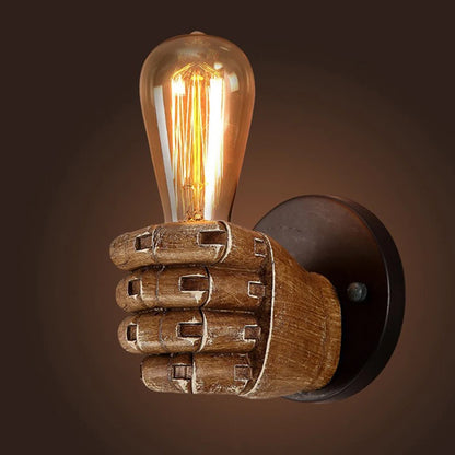 Lampe de chevet murale vintage en forme de poing