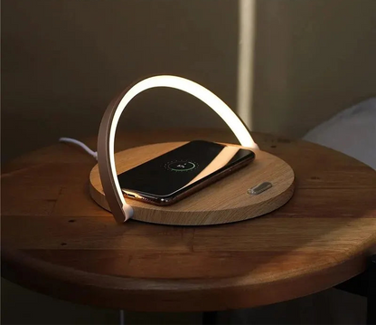 Lampe de chevet tactile avec chargeur induction intégré