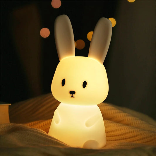 Lampe de chevet enfant sans fil tactile & rechargeable en forme de lapin