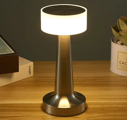 Petite lampe de chevet tactile rétro en métal sans fil rechargeable