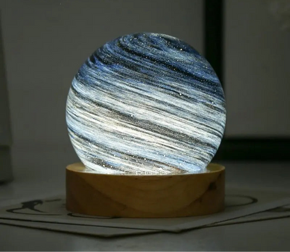 Petite lampe de chevet sans fil boule de cristal en verre