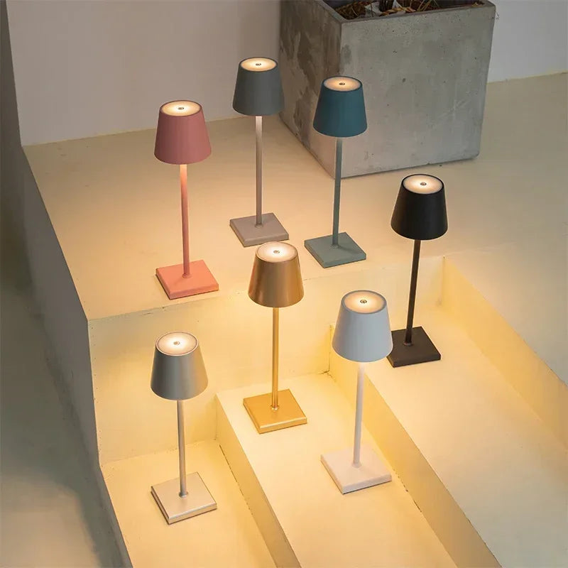 Lampe de chevet sans fil & rechargeable en métal