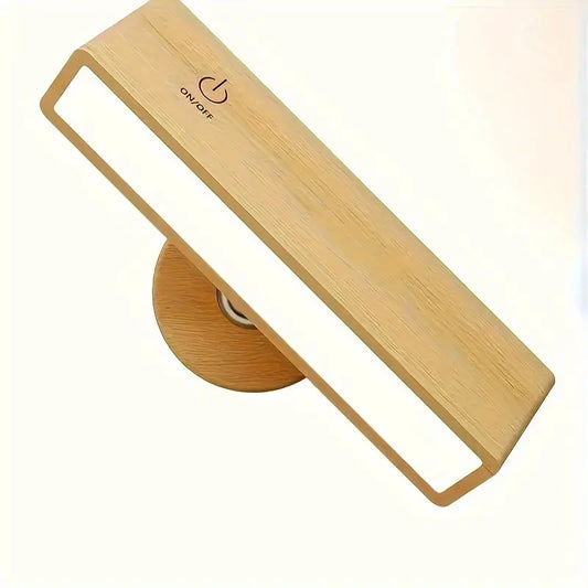 Lampe de chevet murale en bois sans fil orientable & rechargeable