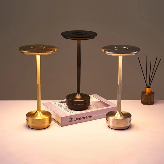 Lampe de chevet tactile en métal rechargeable