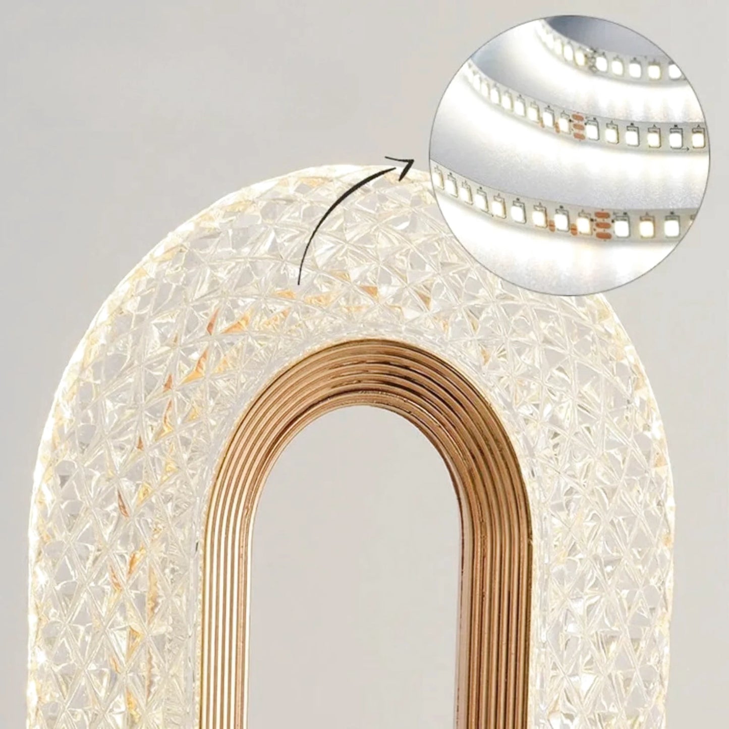 Lampe de chevet design effet cristal