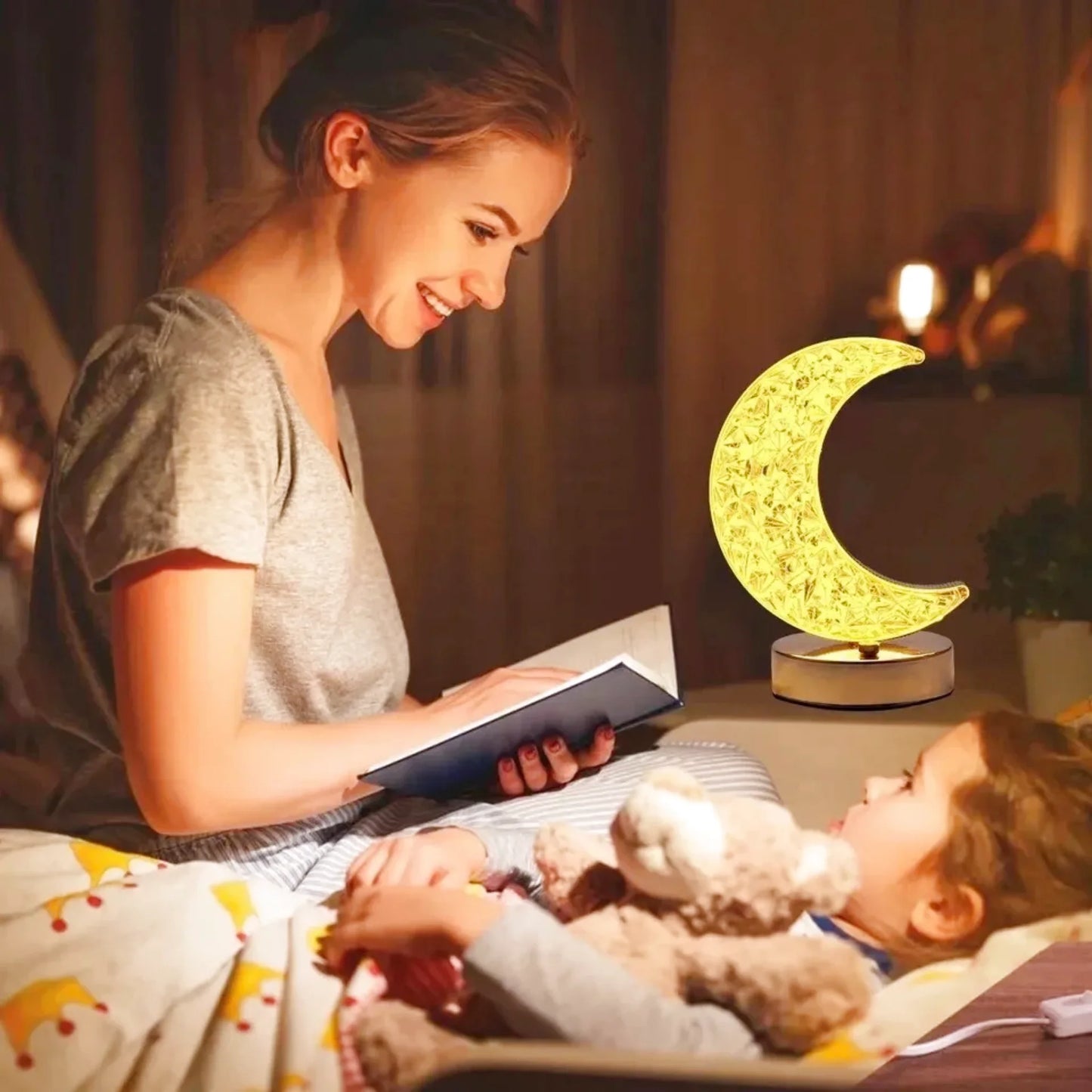 Lampe de chevet design effet cristal