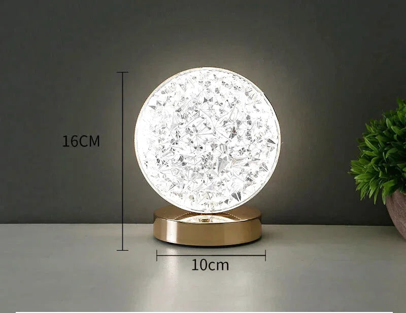 Lampe de chevet design effet cristal