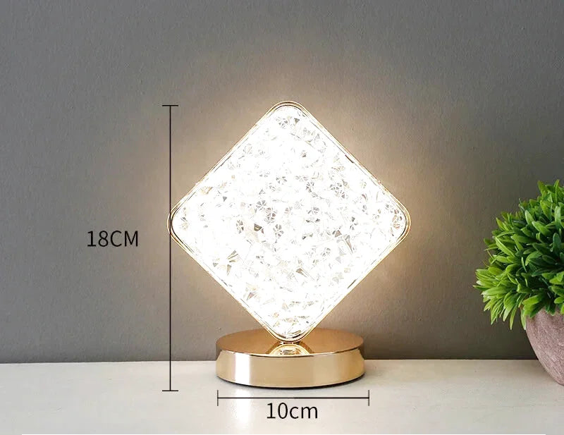 Lampe de chevet design effet cristal