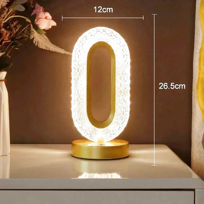 Lampe de chevet design effet cristal