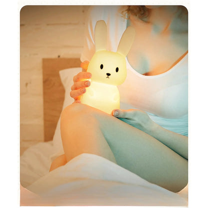 Lampe de chevet enfant sans fil tactile & rechargeable en forme de lapin